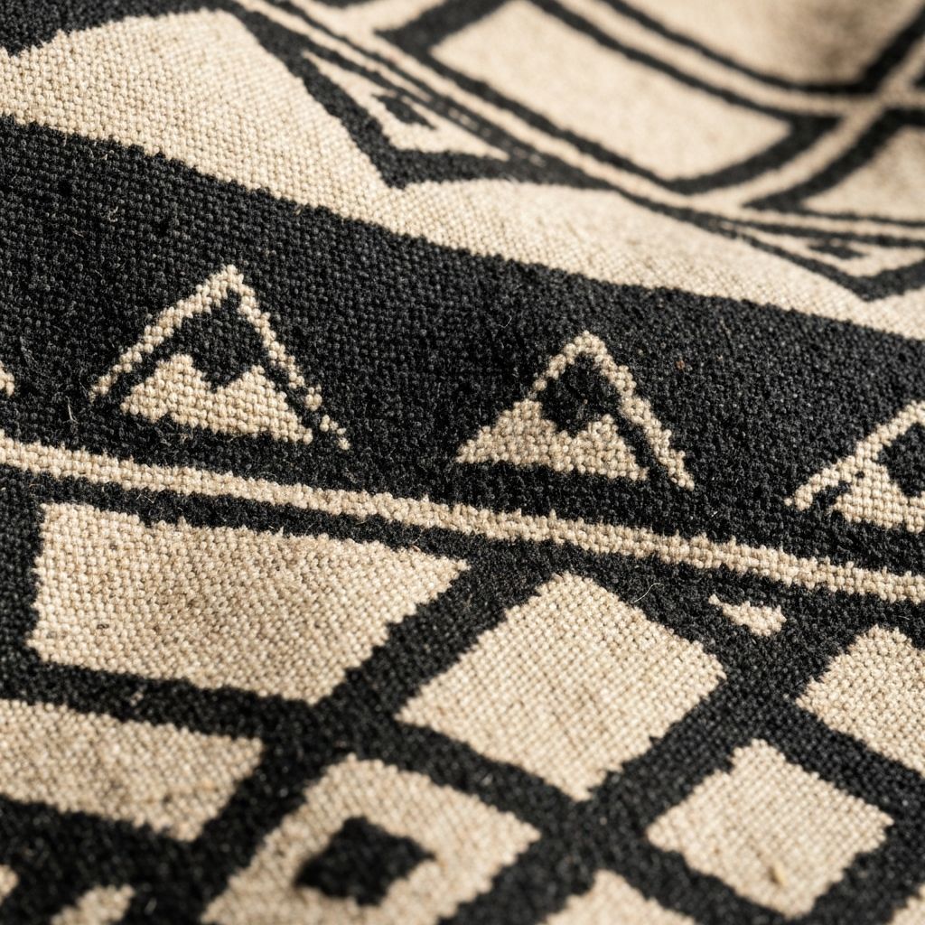Mali mudcloth fabric texture — hand-painted bogolanfini pattern